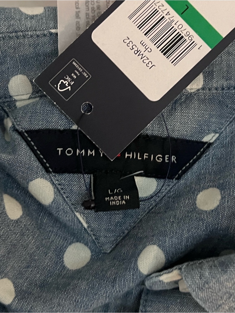 NWT Tommy Hilfiger Polka Dot Sleeveless Button Up Blouse – Women’s Large - Picture 6 of 8